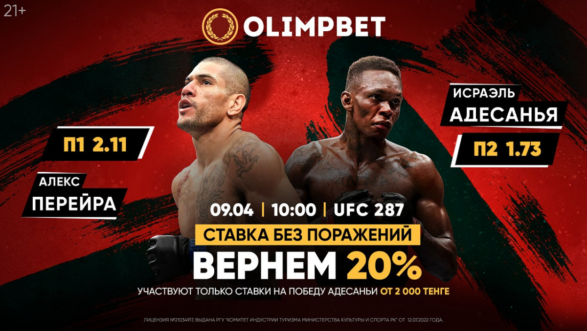 Перейра vs Адесанья: Olimpbet вернет деньги, если ставка на экс-чемпиона не сыграет