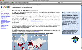 Google открыл рекламный конкурс Online Marketing Challenge 2009